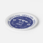 ダークブルーパペルピカドはメキシコの鳥を愛結婚する ペーパープレート (アングル)