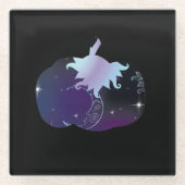 ダークブルーパンプキン ガラスコースター (正面)