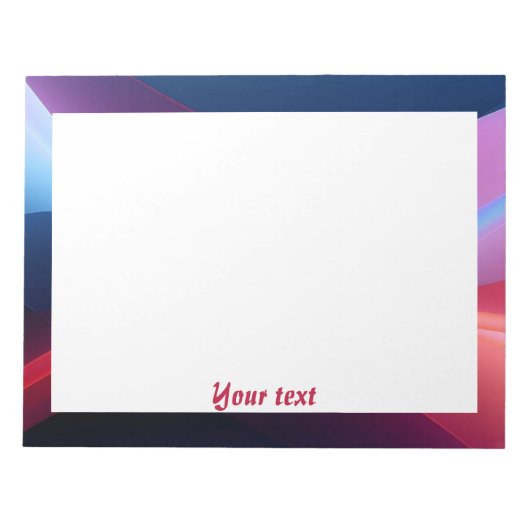 ダークブルーパープル抽象芸術イニシャルノート ノートパッド (正面)