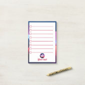 ダークブルーパープル抽象芸術イニシャルポストイットノート ポストイット (デスク上)