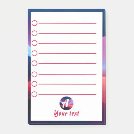 ダークブルーパープル抽象芸術イニシャルポストイットノート ポストイット