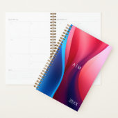 ダークブルーパープル抽象芸術スクールイニシャル プランナー手帳 (ディスプレー)