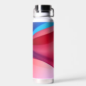 ダークブルーパープル抽象芸術学校 ウォーターボトル (背面)