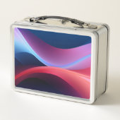 ダークブルーパープル抽象芸術学校 メタルランチボックス (裏面)