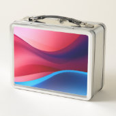 ダークブルーパープル抽象芸術学校 メタルランチボックス (裏面)