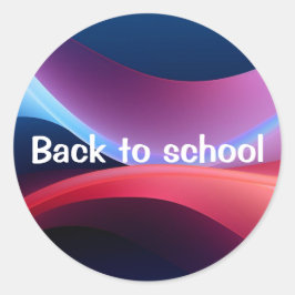 ダークブルーパープル抽象芸術新学期先生 ラウンドシール