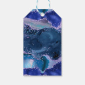 ダークブルーパープル海アゲート誕生日サンキュー ギフトタグ (裏面)