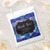 ダークブルーパープル海アゲート誕生日サンキュー フェイバーバッグ (クリップ留めされた状態)