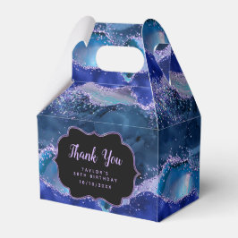 ダークブルーパープル海アゲート誕生日サンキュー フェイバーボックス