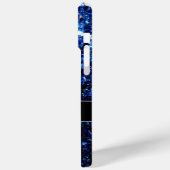 ダークブルーフェイクグリッタースパークルズモノグラム Case-Mate iPhoneケース (裏面 / 左)