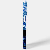 ダークブルーフェイクグリッタースパークルズモノグラム Case-Mate iPhoneケース (裏面 / 右)