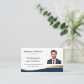 ダークブルーフェイクゴールデンカスタムウェーブ写真 名刺 (スタンド正面)