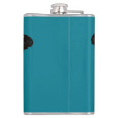 ダークブルーフラスコの美しいブラックバタフライ フラスク (裏面)