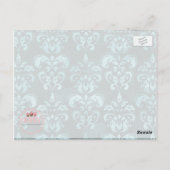 ダークブルーフランスのダマスク「ありがとう」 ポストカード (裏面)