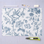 ダークブルーフローラつる植物ヴィンテージ植物分離 薄葉紙 (クラフト)