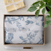 ダークブルーフローラつる植物ヴィンテージ植物分離 薄葉紙 (ギフト)