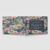 ダークブルーフローラウォーターリリーガーデン葬式 ゲストブック (全面)