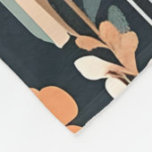 ダークブルーフローラフォーク フリースブランケット (角)