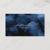 ダークブルーブラック金ゴールドグリッター水彩カスタム 名刺 (正面)