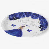 ダークブルーブロンドヘアプリンセスSweet sixteen ペーパープレート (アングル)