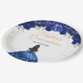 ダークブループリンセスフローラキンセアニラ ペーパープレート (アングル)