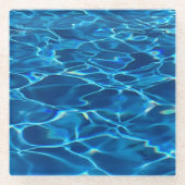 ダークブループールウォーター ガラスコースター (正面)