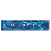 ダークブループールウォーター デスクネームプレート (正面)