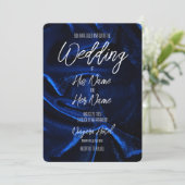 ダークブルーベルベットのテクスチャ 招待状 (スタンド正面)