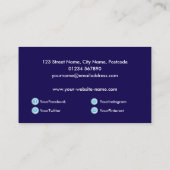 ダークブルーホワイトミニマモダンリストスタイル 名刺 (裏面)