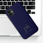 ダークブルーミニマルモダンリストシンプルモノグラム iPhone 11 ケース<br><div class="desc">ダークブルーモダンミニマルシンプルリストiPhone 11ケース</div>