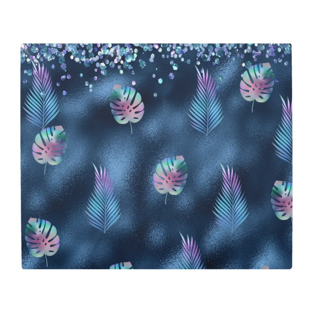 ダークブルーメタルウォールアート メタルプリント (正面)