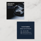 ダークブルーモダンの名刺 スクエア名刺 (正面/裏面)