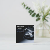 ダークブルーモダンの名刺 スクエア名刺 (スタンド正面)