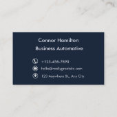 ダークブルーモダンの名刺 名刺 (裏面)