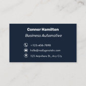 ダークブルーモダンの名刺 名刺 (裏面)
