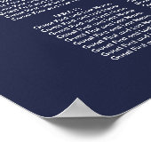 ダークブルーモダンダイヤ結婚モンドの座席表 ポスター (角)