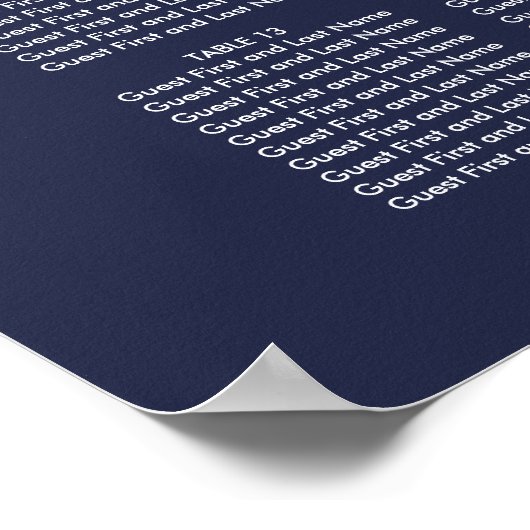 ダークブルーモダンダイヤ結婚モンドの座席表 ポスター (角)