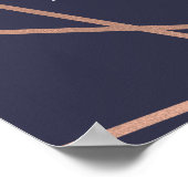 ダークブルーモダンダイヤ結婚モンドの座席表 ポスター (角)