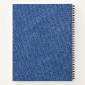 ダークブルーモダンデニムジーンズのテクスチャー革パッチ ノートブック (裏面)