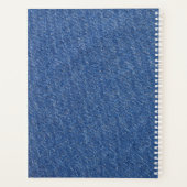 ダークブルーモダンデニムジーンズのテクスチャー革パッチ プランナー手帳 (裏面)