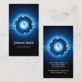 ダークブルーモダンハイテクノロジー 名刺 (正面/裏面)