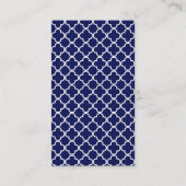 ダークブルーモロカンクローバーパターン 名刺 (裏面)