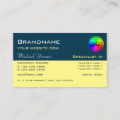 ダークブルーライトイエローシック(ロゴ付き)プロフェッショナル 名刺 (裏面)