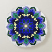 ダークブルーラウンドクッションのマンダラパターン02 ラウンドクッション (裏面)