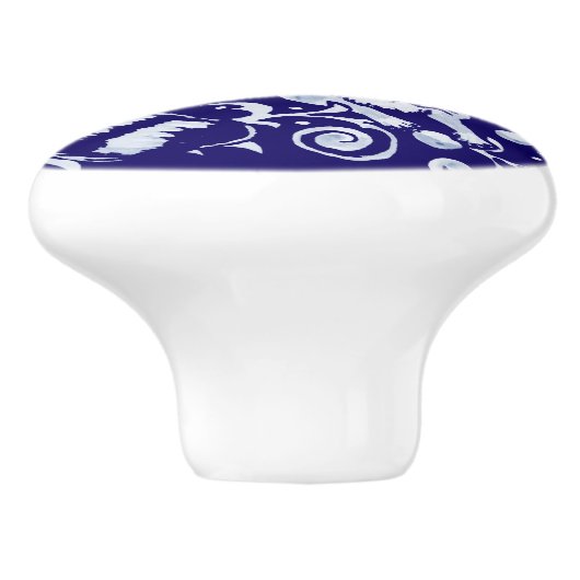 ダークブルーラクーンウッドランドアニマルフローラコバルト セラミックノブ (側面)