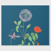 ダークブルーラッピング紙のケシ ラッピングペーパー (フラット)