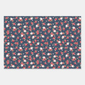 ダークブルーラッピング紙フラットシート3ピース ラッピングペーパーシート (正面2)