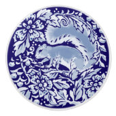 ダークブルーリスのウッドランドアニマルフローラコバルト セラミックノブ (正面)