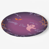 ダークブルーリトルブハロウィーン誕生日プレート ペーパープレート (アングル)