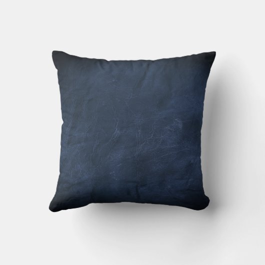 ダークブルーレザー上のロープホープ文字 クッション (裏面)